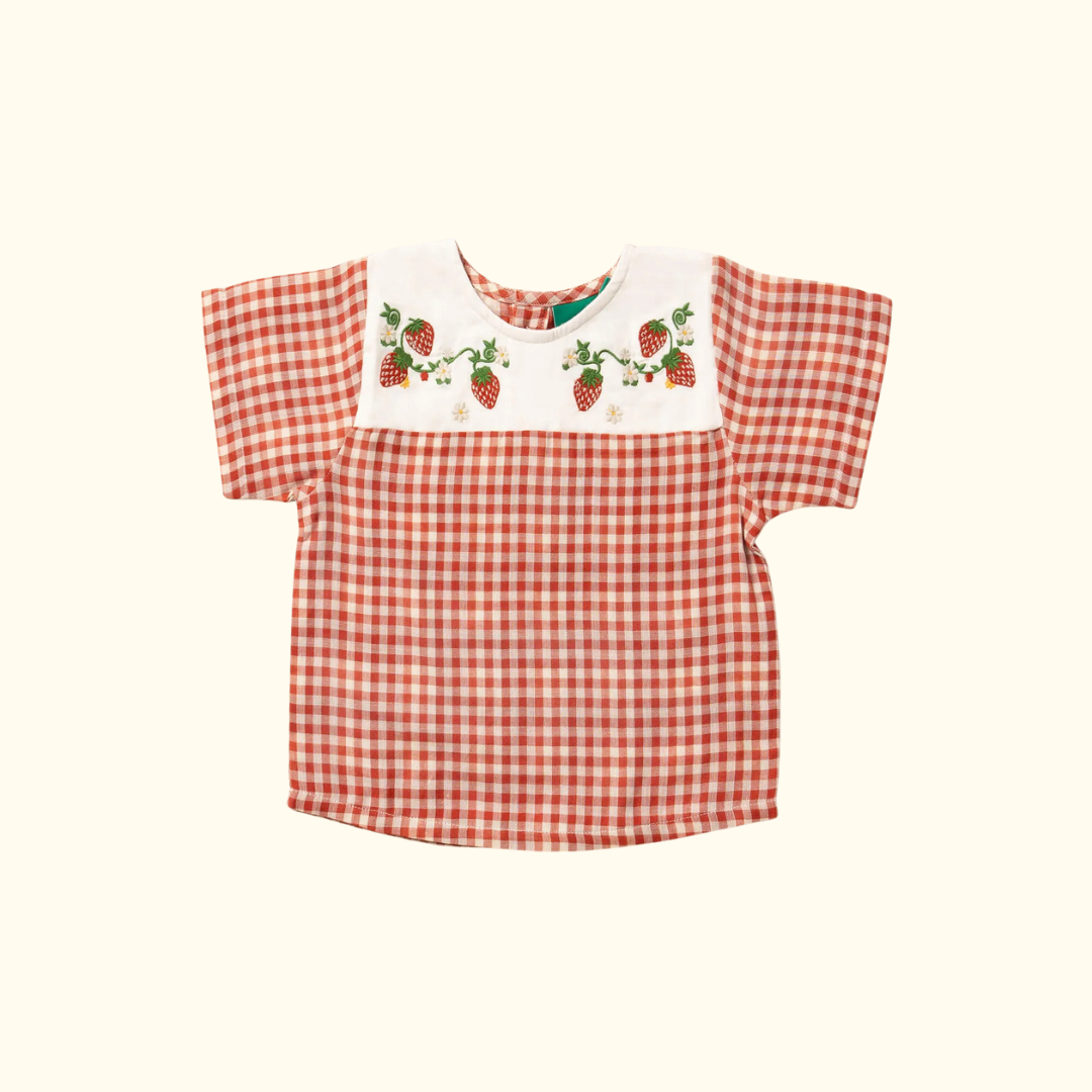 Bluzë Little Red Check me Mëngë të Shkurtra