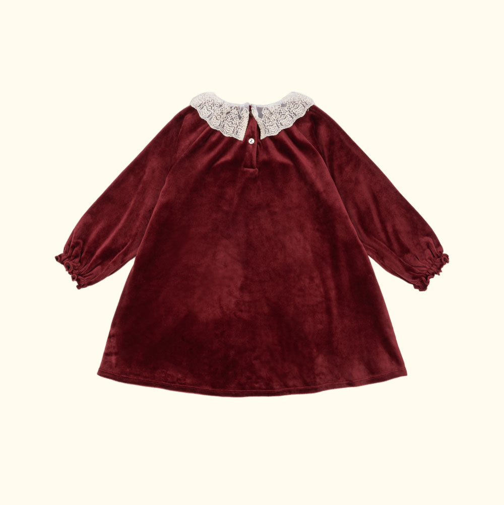 Fustan Venola Velvet i kuq