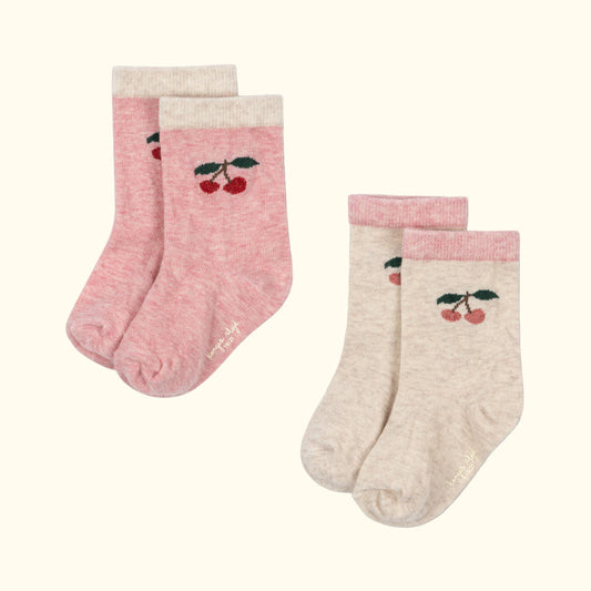 2 pack çorape me dizajn qershie