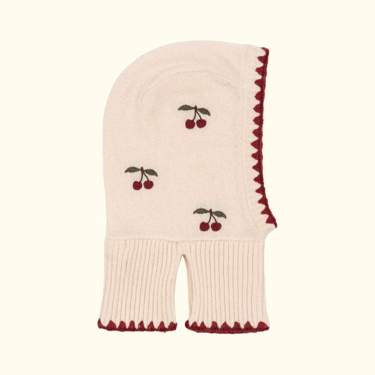 Kapuç i punuar me dizajn qershie