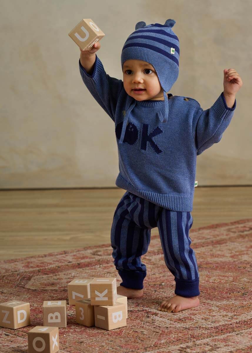 Pantallonat Albie me vija blu